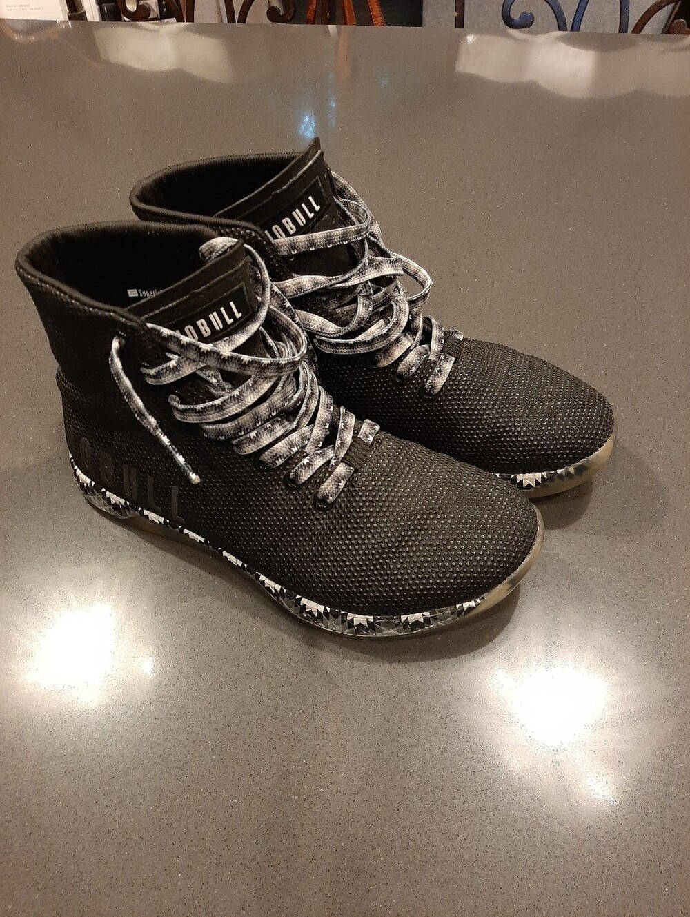 NOBULL Black High-Top Sneakers with Black/White Laces